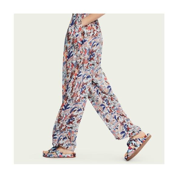 Scotch & Soda Pants - Scotch & Soda Keoni Rare Hawaiian-Print Jumpsuit Tropical Resortwear Women’s S